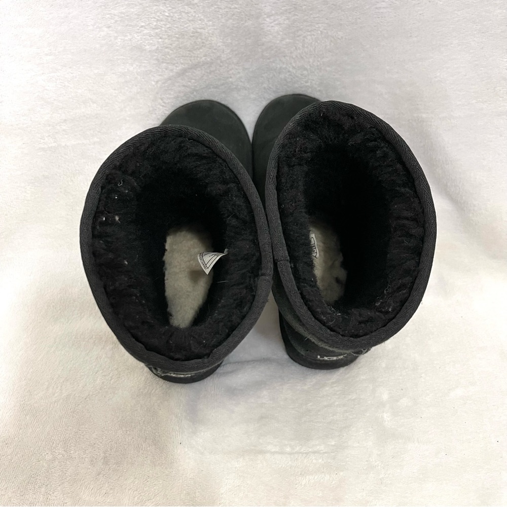 UGG Koolaburra Black Suede Fur Lined Short Boots - Picture 5 of 11